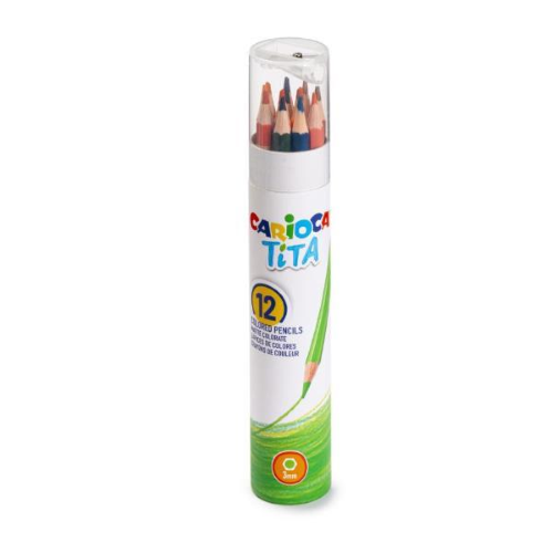 CARIOCA TITA PASTELLI MINA 5 mm CON BARATOLO COLORI ASSORTITI CONF 12 Pz.